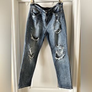 Judy Blue Beach Splash Boyfriend Jeans—sz 15/32